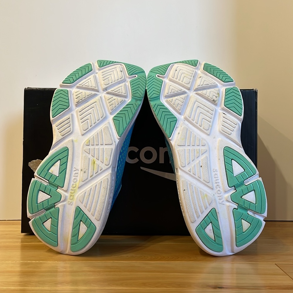 Saucony Blue and White Athletic Shoes with Breathable Mesh - Picture 2 of 2